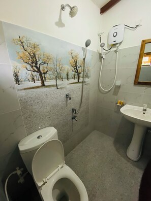 Towels, soap, shampoo, toilet paper