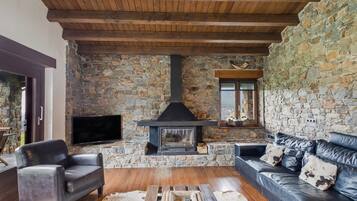 Télévision, cheminée