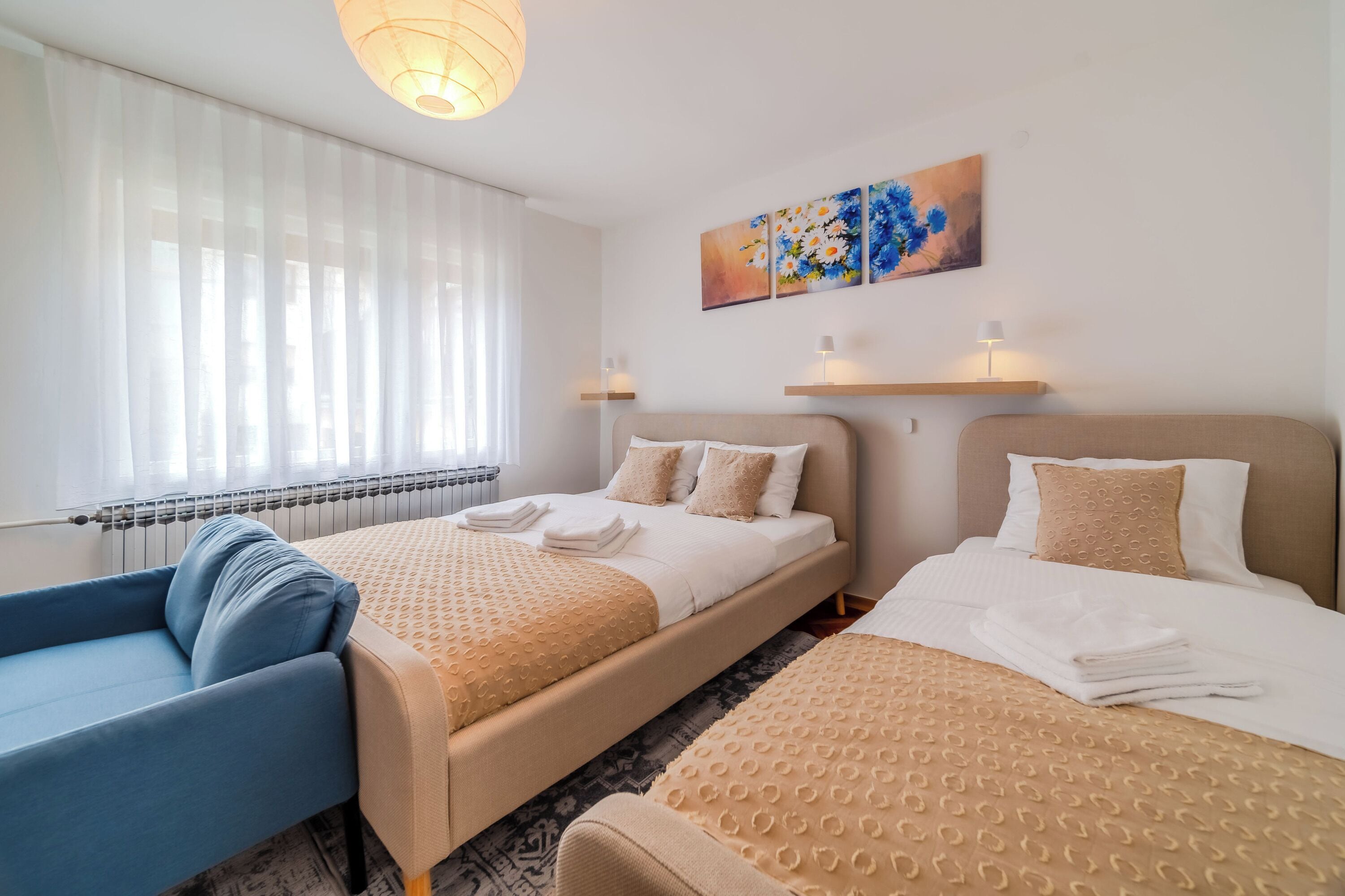 Family Apartment, Multiple Bedrooms (Family Friendly Apartment With) | 2 bedrooms, in-room safe, laptop workspace, iron/ironing board