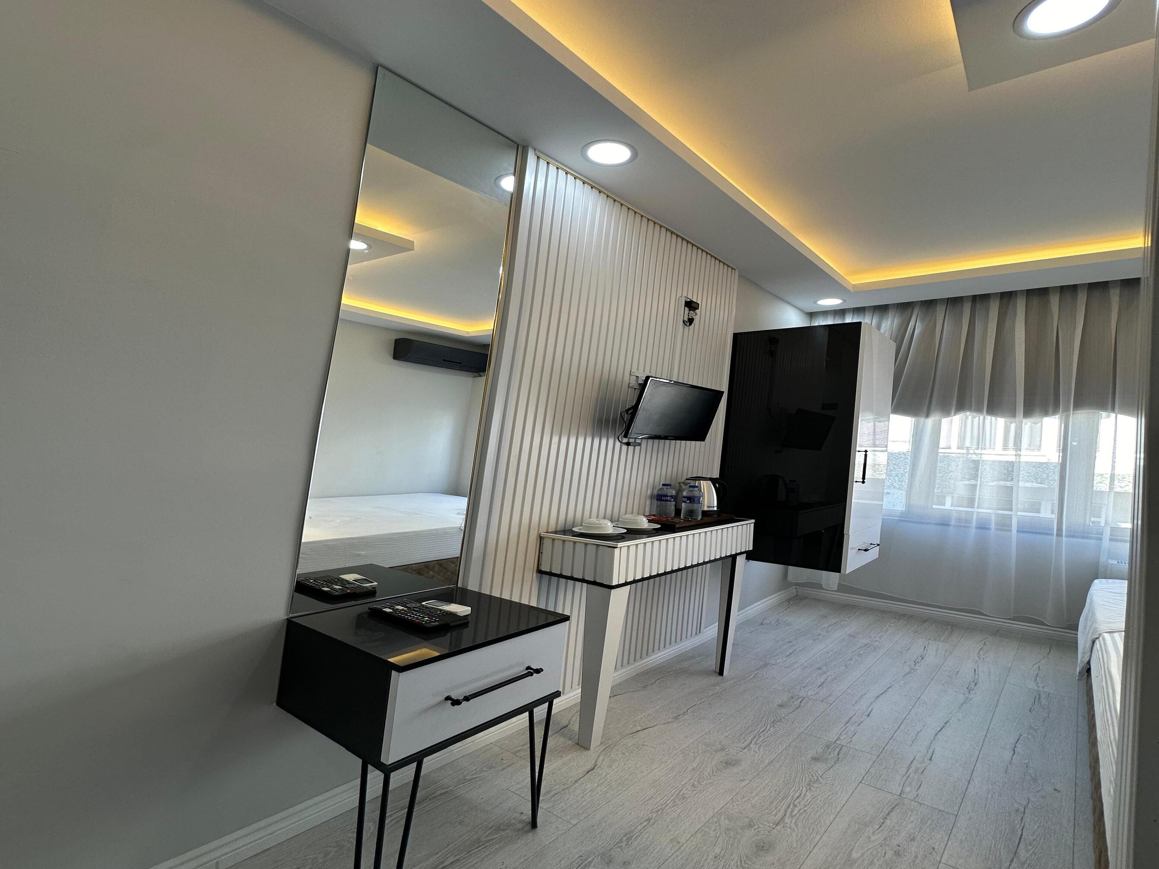 Blackout drapes, soundproofing, iron/ironing board (on request)