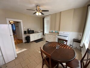 Fridge, microwave, oven, stovetop - St. Louis 1BR Apartment w/ Fenced Backyard, On-Site Laundry & Pet-Friendly (St. Louis)