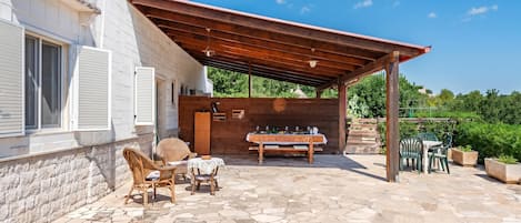 Familienhaus, Mehrere Schlafzimmer, Bergseite (Casa Vacanze Minare Selva di Fasano) | Speisen im Freien