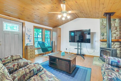 Rustic Michigan Lakeside Cabin w/ Private Dock!