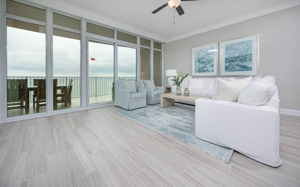 Living area - Phoenix Gulf Towers 1607 3 Bedroom Condo by RedAwning (Orange Beach)