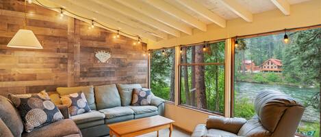 TV, fireplace, DVD player, video library