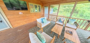 Smart TV, fireplace, video games