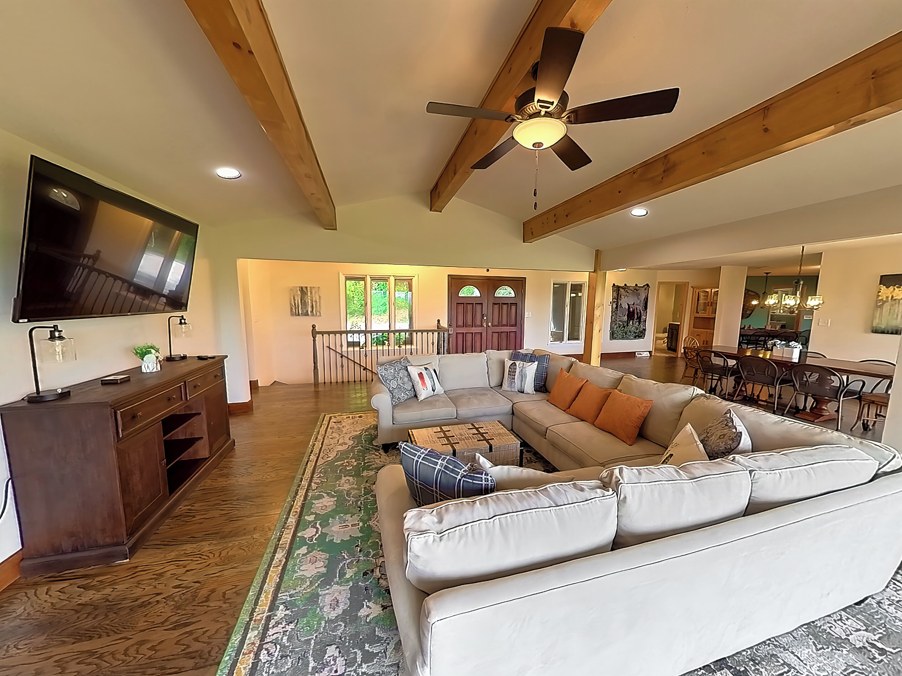 Smart TV, fireplace, video games