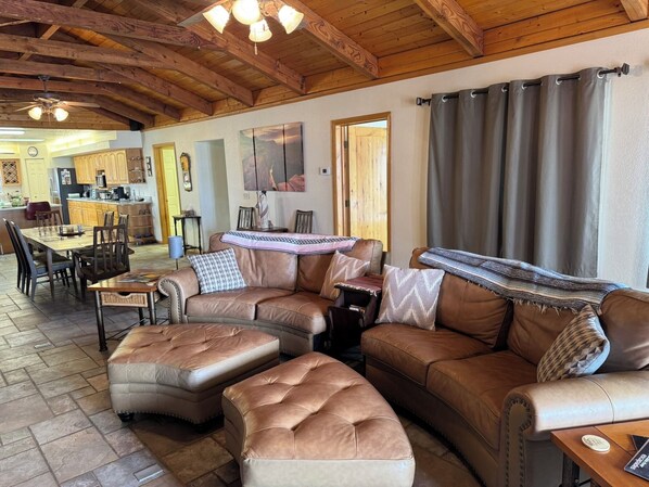 Smart TV, DVD player, books, video library