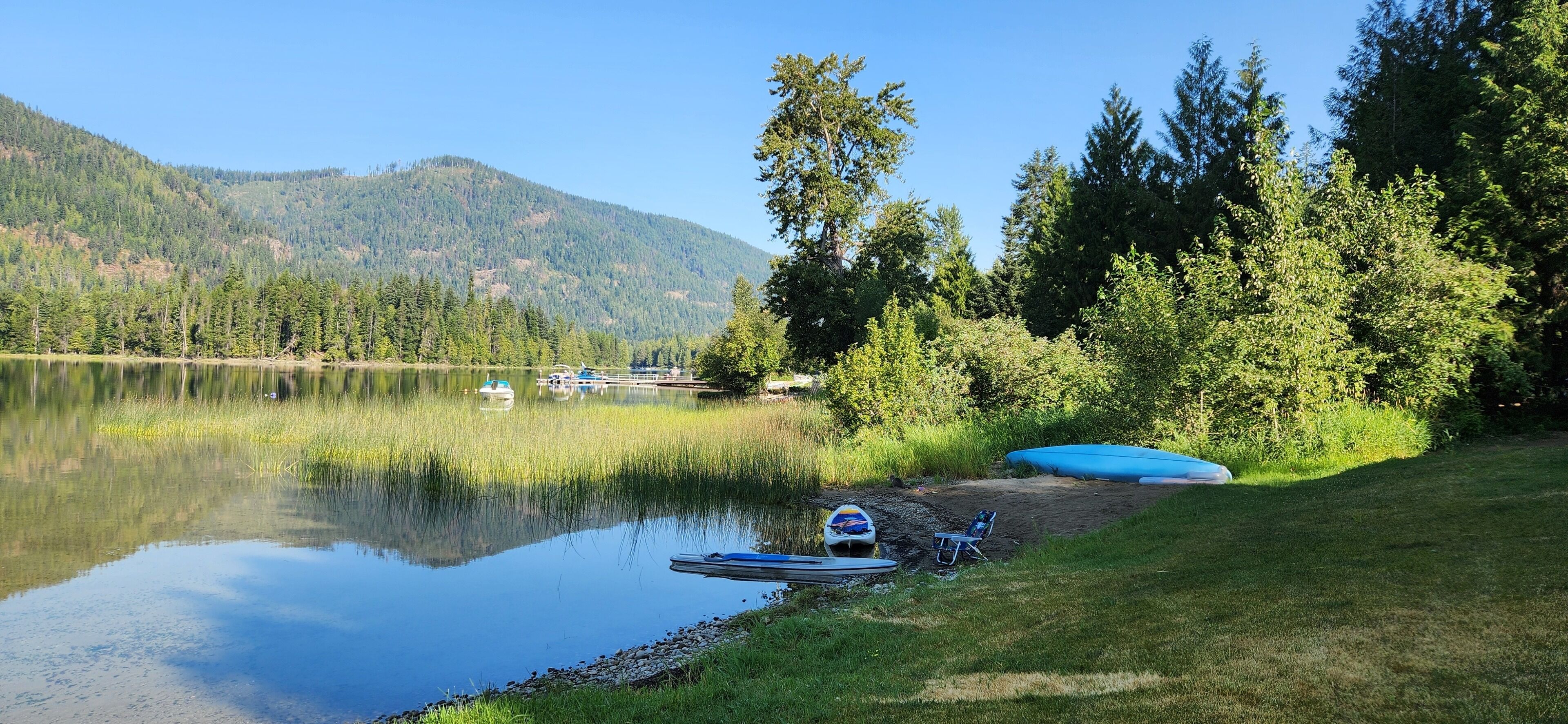 On the beach, sun-loungers, beach towels