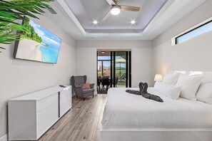 4 bedrooms, desk, iron/ironing board, travel cot