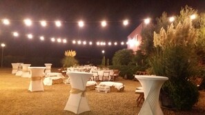 Outdoor banquet area