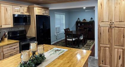 5 bedroom, 3 bath, beautiful hickory kitchen, large living space, sleeps 14
