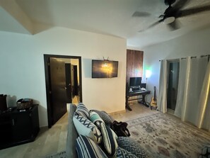 Smart TV, video games, DVD player, video library