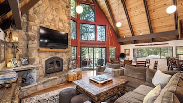 Smart TV, fireplace, video games