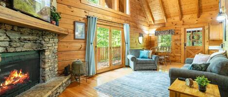 TV, fireplace, offices