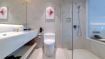 Asciugacapelli, pantofole, asciugamani, sapone