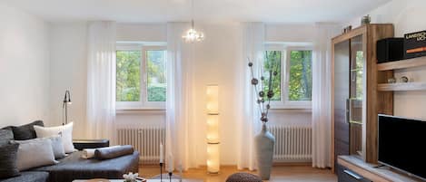 TV, DVD player, stereo