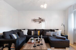 TV, DVD player, stereo - Holiday flat ‘Am Dorfbach’ with private outdoor seating and Wi-Fi (Merzhausen)