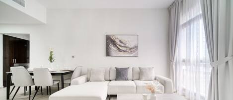 Appartement, uitzicht op de stad | Woonruimte