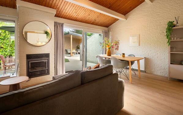 TV, fireplace - Schouwse Stee 25 cozy and modern holiday home in Westenschouwen (Westenschouwen)