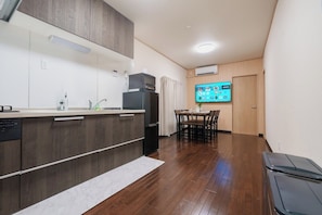 Apartment | Private kitchen | Fridge, microwave, stovetop, rice cooker