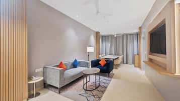 Premium bedding, down duvets, memory-foam beds, desk