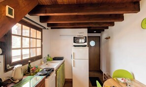 Frigorífico, microondas, placa de cocina y lavavajillas
