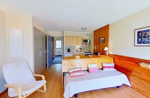 1 slaapkamer, een strijkplank/strijkijzer, wifi