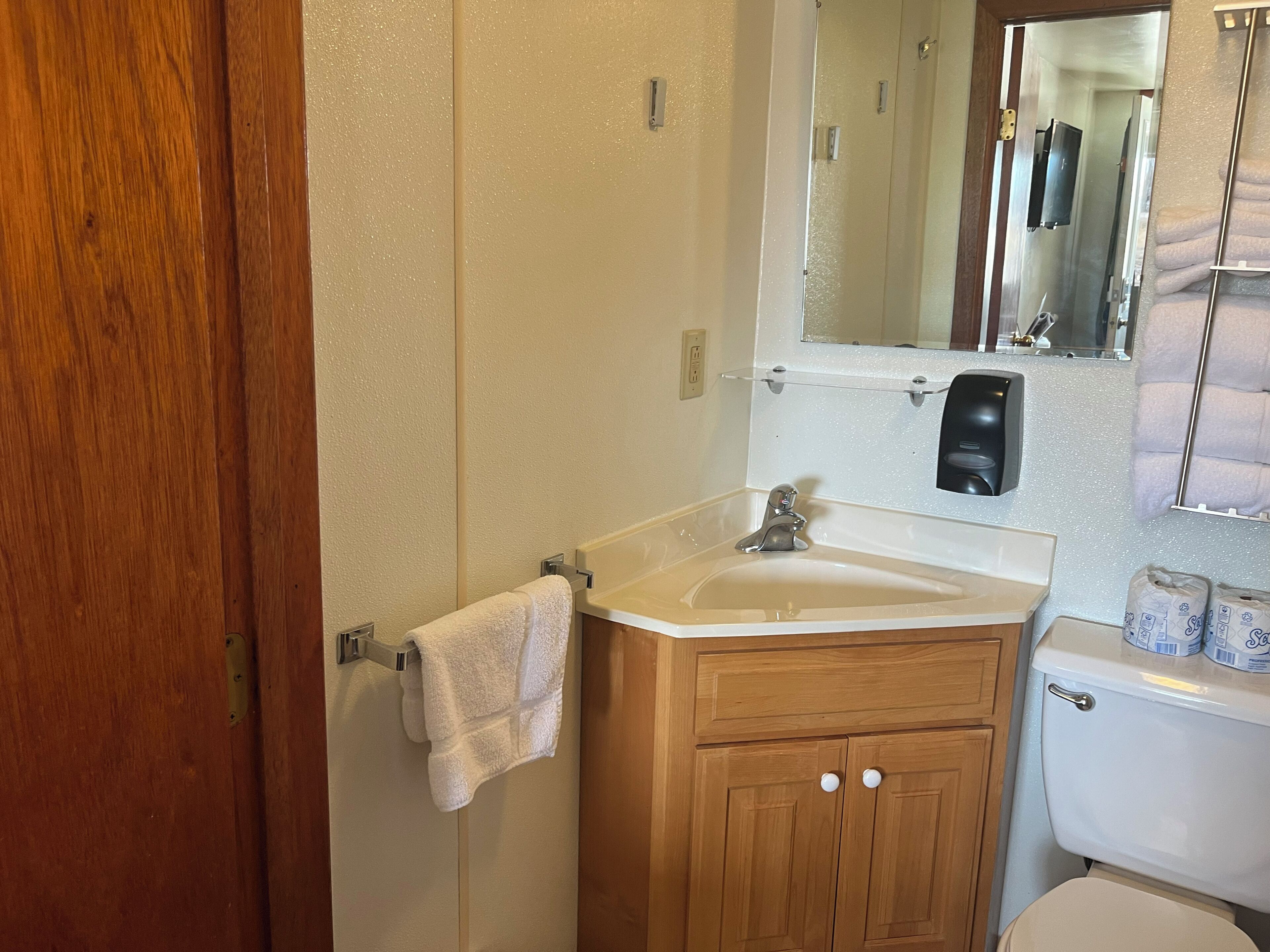 Standard-Einzelzimmer | Badezimmer | Handtücher, Seife, Shampoo, Toilettenpapier