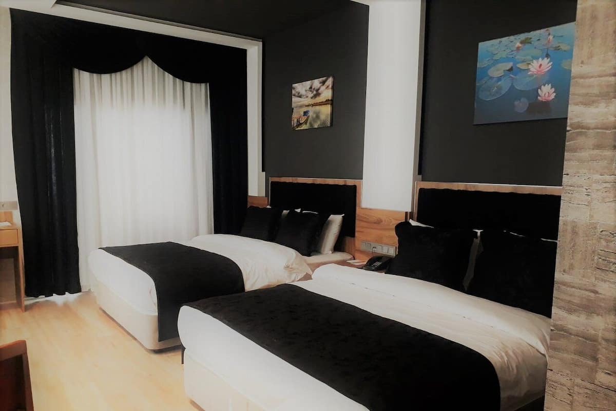 Chambre Standard avec lits jumeaux, balcon, vue ville