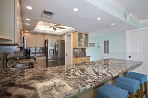 Fridge, microwave, oven, stovetop - ☀️ Gorgeous Views, Beachfront-Pelican Watch #503☀️ (Fort Myers Beach)