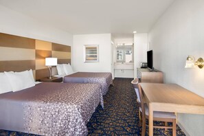 Standard Room, 2 Queen Beds, Non Smoking | Desk, laptop workspace, free WiFi