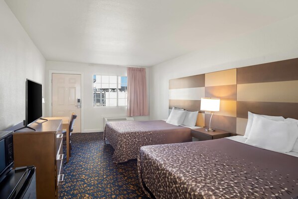 Standard Room, 2 Queen Beds, Non Smoking | Desk, laptop workspace, free WiFi