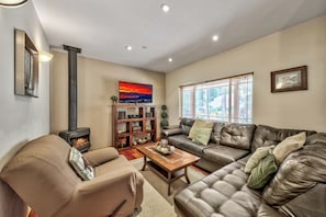 Smart TV, fireplace, video games, books