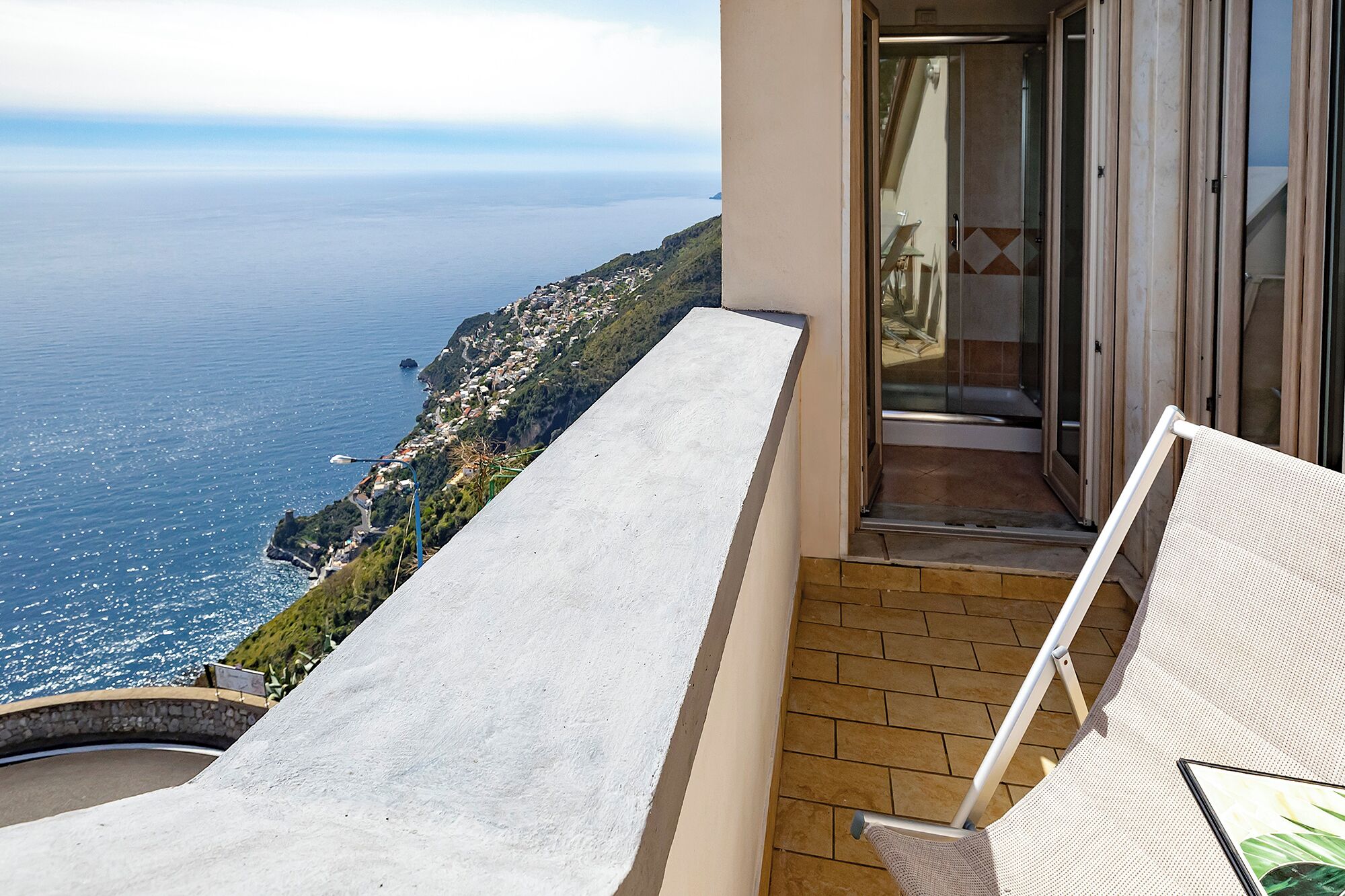 Panoramic-Doppelzimmer, Balkon, Meerblick | Terrasse/Patio