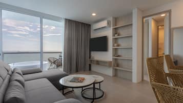 Executive Suite de 2 habitaciones con jacuzzi | Oleskelualue | Älytelevisio, Netflix, suoratoistopalvelut