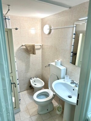 Bruser, hårtørrer, bidet, håndklæder