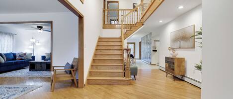 Smart TV, table football, ping pong, books