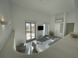 Suite, Sea View | Blackout drapes, soundproofing, iron/ironing board, free WiFi - Campo Suites (Paros)