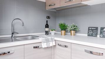 Fridge, oven, stovetop, dishwasher