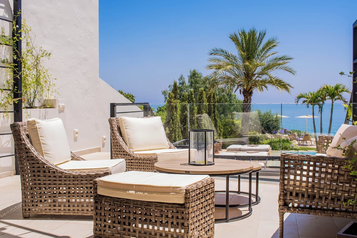 Premium appartement, 3 slaapkamers, uitzicht op zee | Terras