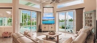 Luxury Waterfront Villa with Heated Pool, Private Dock, Kayaks, Fire Pit