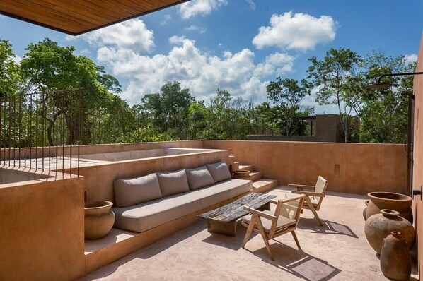Terrace/patio - Private Rooftop Plunge Pool - Boho 3BR Home in Secure Kokoon Complex (Tulum)