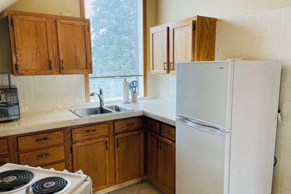 Kühlschrank, Mikrowelle, Ofen, Herdplatte