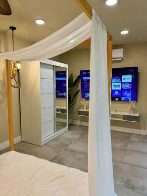 1 habitación, tabla de planchar con plancha, wifi y ropa de cama