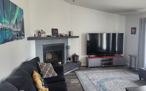 Smart TV, fireplace, printers