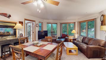 Tv, eldstad och dvd-spelare