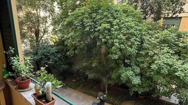 A balcony with potted plants and a scooter. - PiazzaBolognaStay - beautiful home in Rome (Roma)