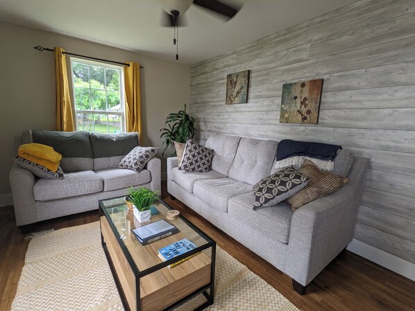 Living area - Charming 2-bedroom bungalow in peaceful Springfield with AC (Springfield)