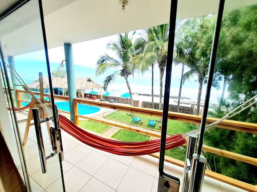 Suíte júnior, cozinha americana, vista para o mar | Terraço/pátio